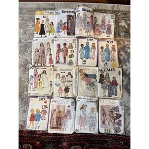 McCalls Simplicity Vintage 70's/80's Sewing Patterns Little Girls Clothing Lot